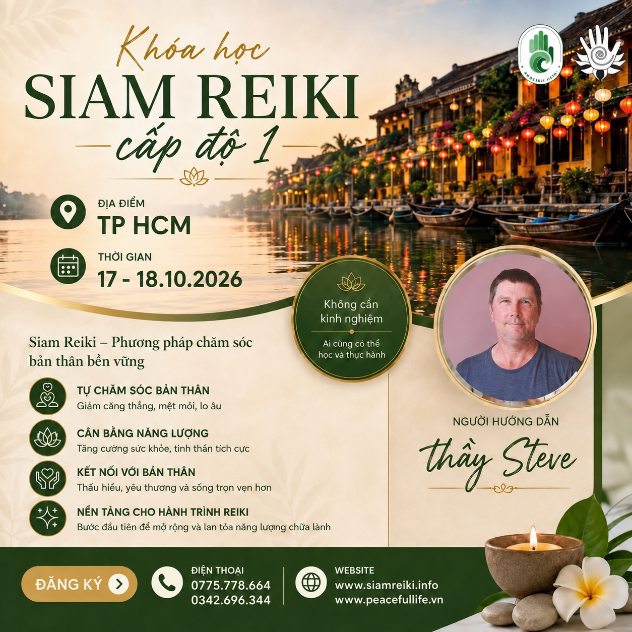 [HCM – T10.2026] Lớp Siam Reiki cấp độ 1 - Thầy Steve