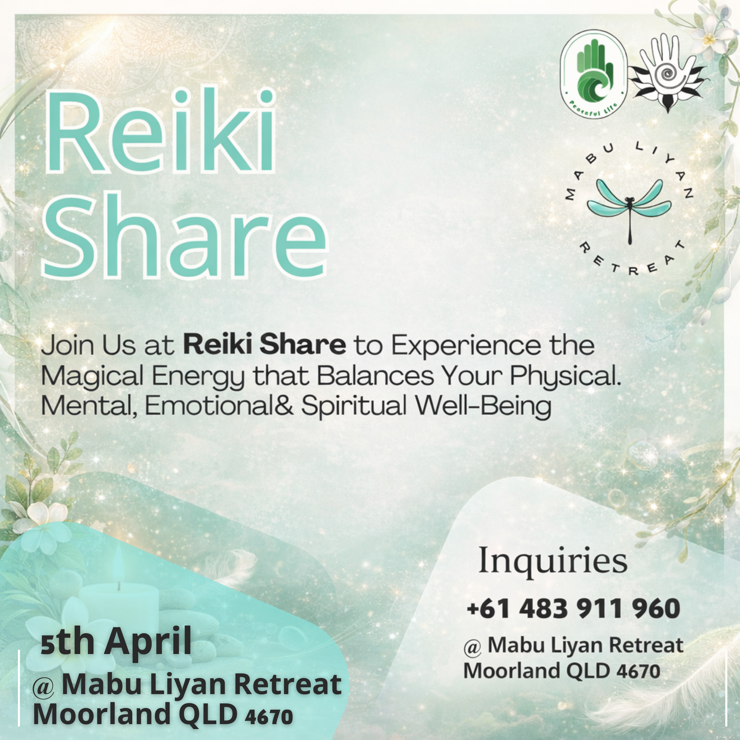 Reiki Share: 5 April @ Mabu Liyan Retreat – Guests
