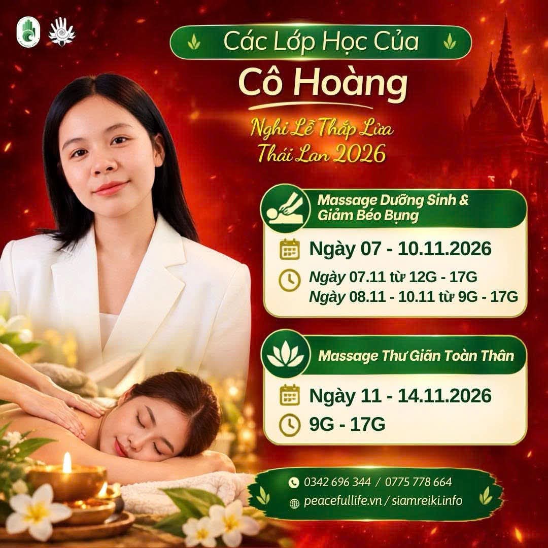 [FG Thái Lan - T11.2026] Lớp Massage dưỡng sinh bụng - Cô Hoàng