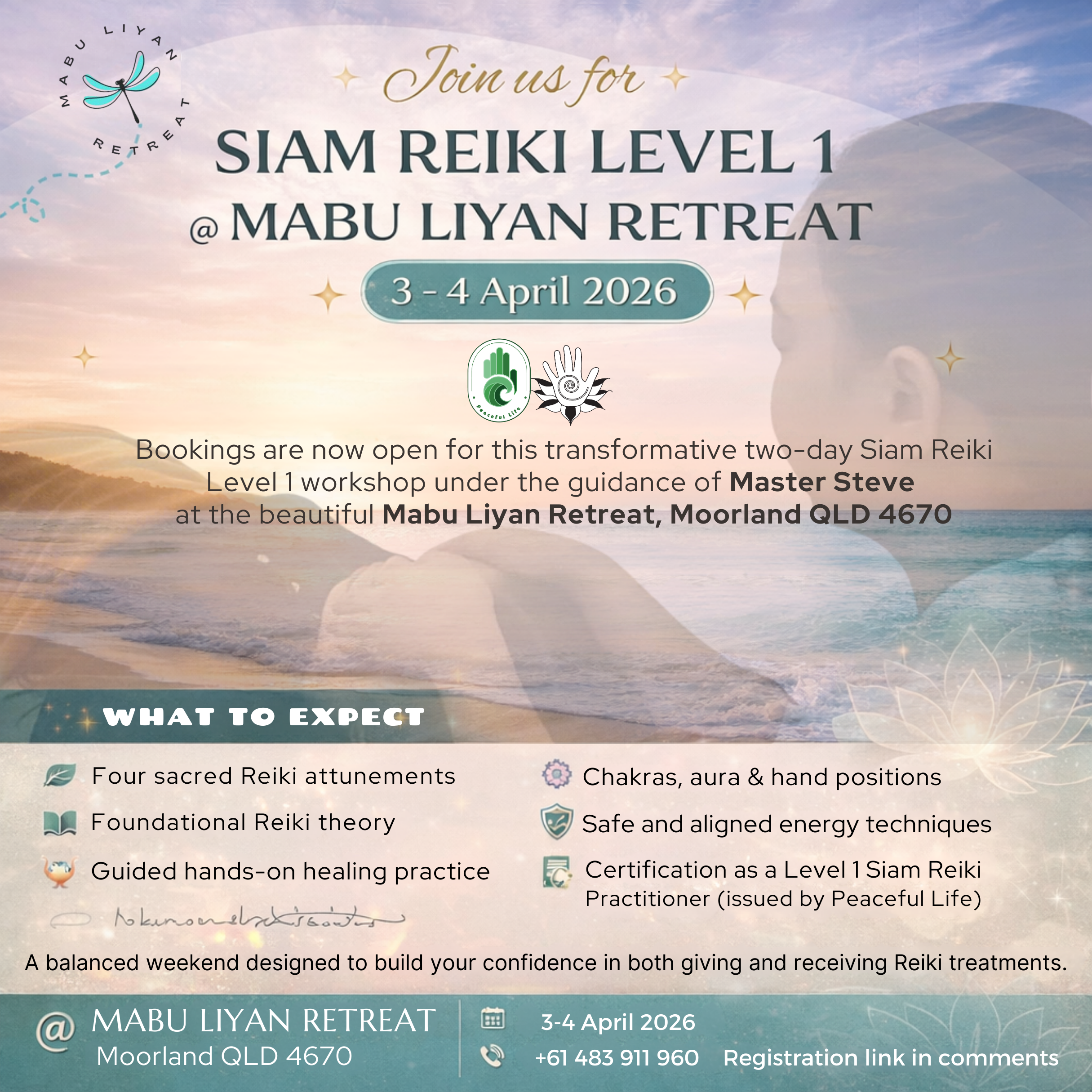 SIAM REIKI LEVEL 1 @ MABU LIYAN RETREAT