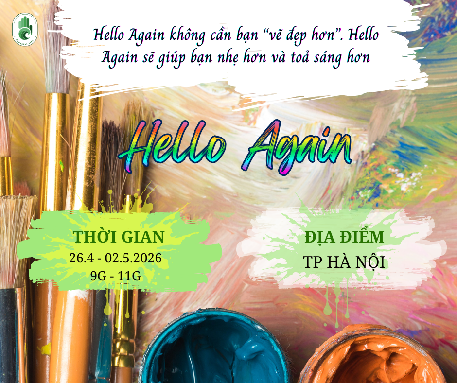 [FG Hà Nội - T4.2026] Lớp Vẽ chữa lành "Hello again" Cấp độ 1 - Cô Qiti