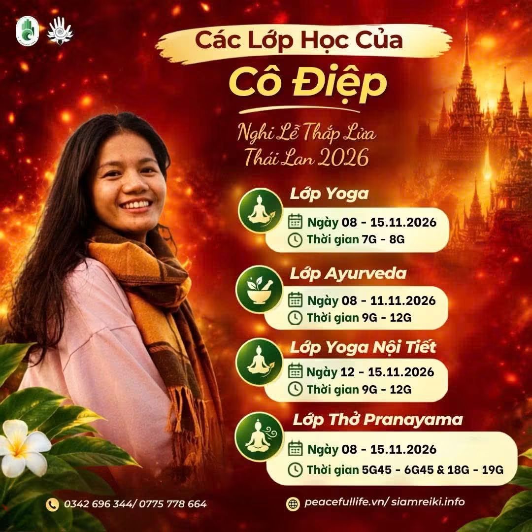 [FG Thái Lan - T11.2026]  Lớp học hơi thở Pranayama (6 buổi) - Cô Điệp