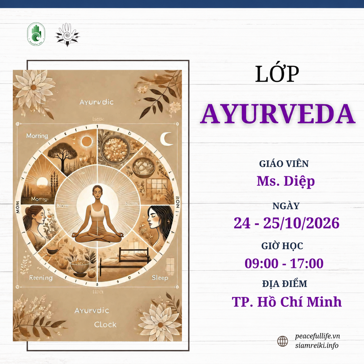 [HCM - T10.2026] Lớp học Ayurveda - Cô Điệp
